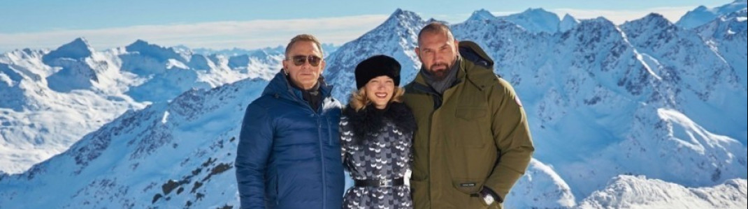 Die Hauptdarsteller der James Bond Produktion SPECTRE - Daniel Craig, Léa Seydoux und Dave Bautista