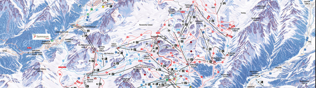 Pistenplan Silvretta Arena 2018/2019