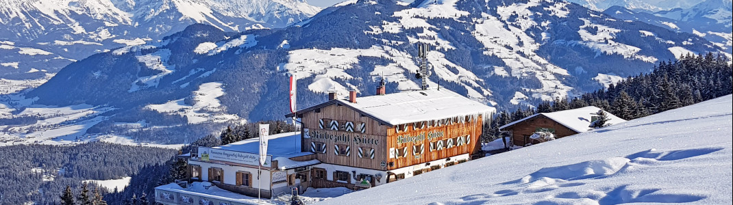 Die Rübezahlhütte an der Bergstation der Markbachjochbahn.