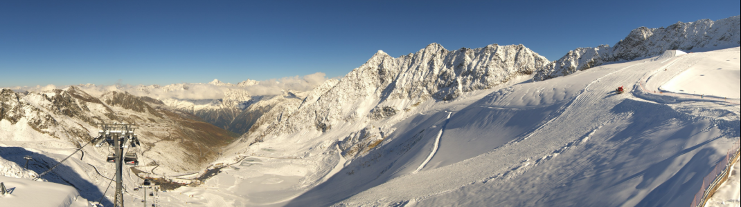 Blick vom Rettenbachgletscher ins Ötztal.