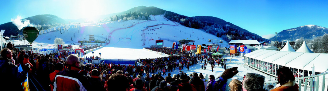 The finishing area in Bad Kleinkirchheim was always crowded with thousands of fans.