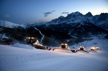 Deutlich nach oben geht der Adrenalinspiegel bei der Fahrt mit dem Pistenbully.