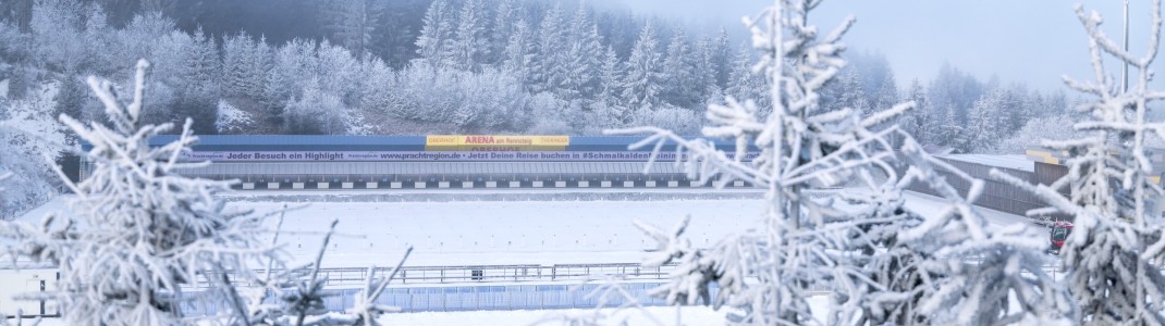 Sechs Weltcuprennen finden in der Oberhofer Biathlonarena am Rennsteig statt.