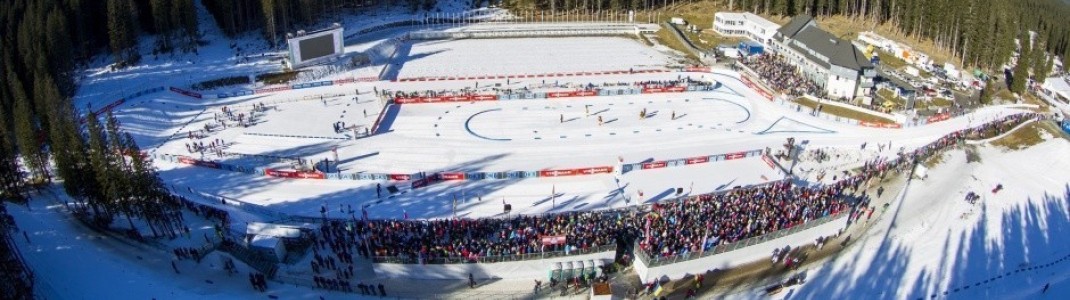 Sechs Weltcuprennen sind im Biathlonstadion in Pokljuka geplant.