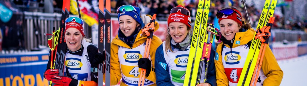 Dritter Platz für die deutsche Frauenstaffel mit Hanna Kebinger, Franziska Preuß, Sophia Schneider und Janina Hettich-Walz.