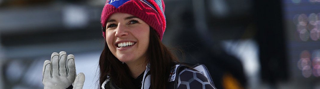 Tina Weirather holte in ihrem Rennanzug von Colmar bei der Ski-WM 2017 in St. Moritz im Super-G die Silbermedaille.