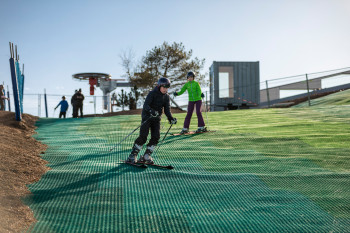 Several lifts give skiers a ride to the top.