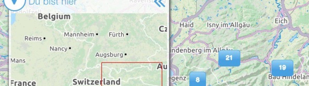 Der Kartenausschnitt hilft dir, nicht den Überblick zu verlieren