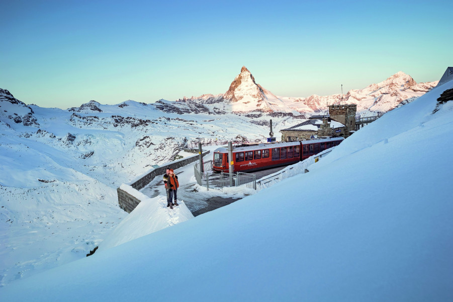 Die Bergstation der Gornergradbahn in Zermatt.