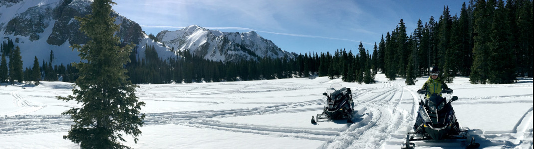 Auf Snowmobilen ging es durch die Wildnis der San Juan Mountains.