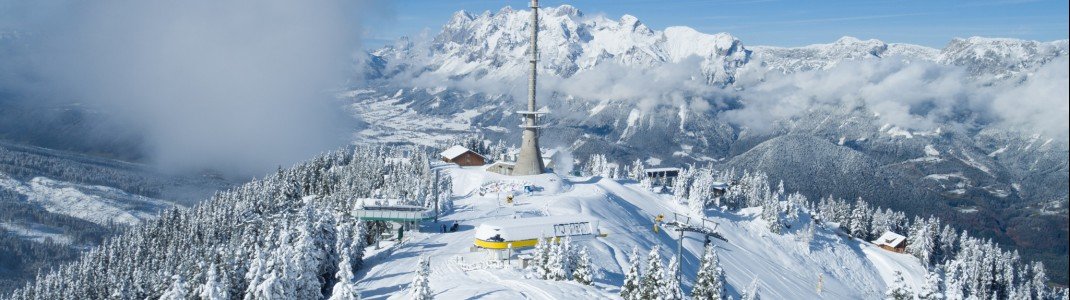 Schnee so weit das Auge reicht im Skigebiet Hauser-Kaibling.