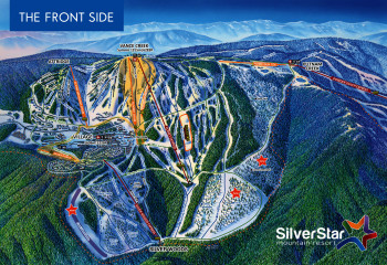 Mit zahlreichen grün und blau markierten Pisten ist die Front Side in Silver Star ein traum für Anfänger, Familien und Genussskifahrer.
