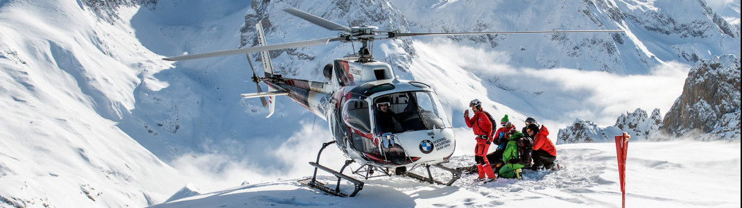 A ski or mountain guide is necessary for heliskiing.
