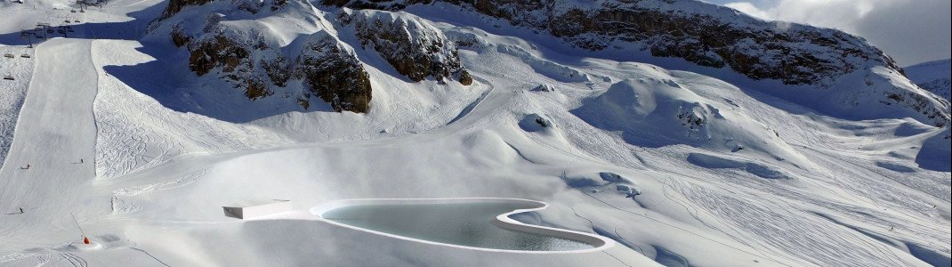 Der Speicherteich Viderböden soll einen Nutzinhalt von rund 52.000 m³ Wasser bekommen und als Zentrale der Beschneiungsanlage des Ischgler Skigebietes fungieren.