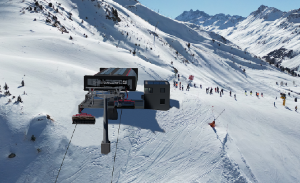 Ab Winter 2025/26 bringt die neue Sassgalunbahn Wintersportler deutlich komfortabler zur Bergstation.