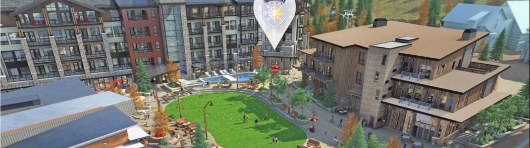 This is what Limelight Hotel Snowmass's structure and plaza will look like.