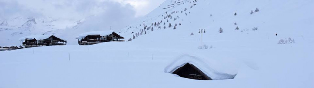 Land unter stellenweise in Tignes.