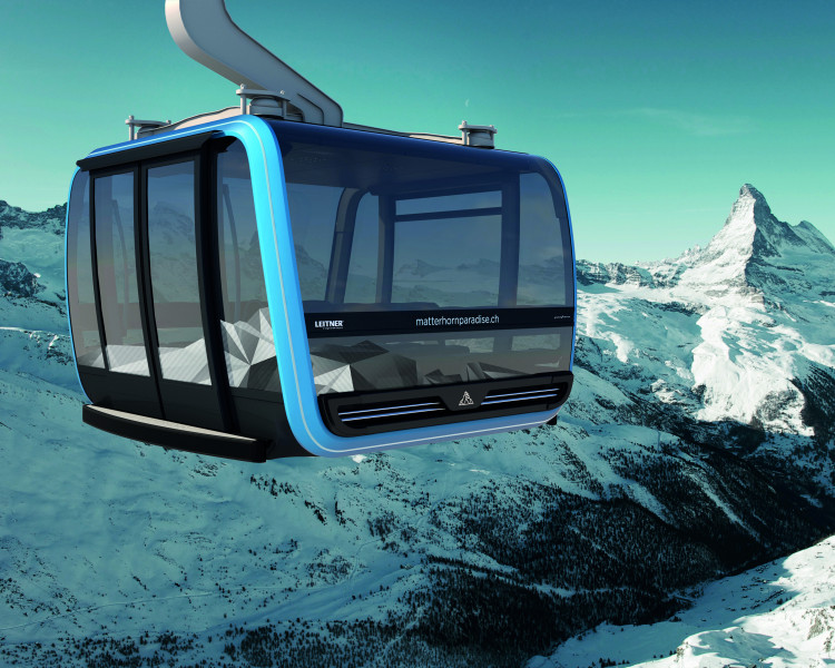 Auf über 3800 Metern Höhe bringt die neue Glacier Ride Seilbahn die Wintersportler in Zermatt.