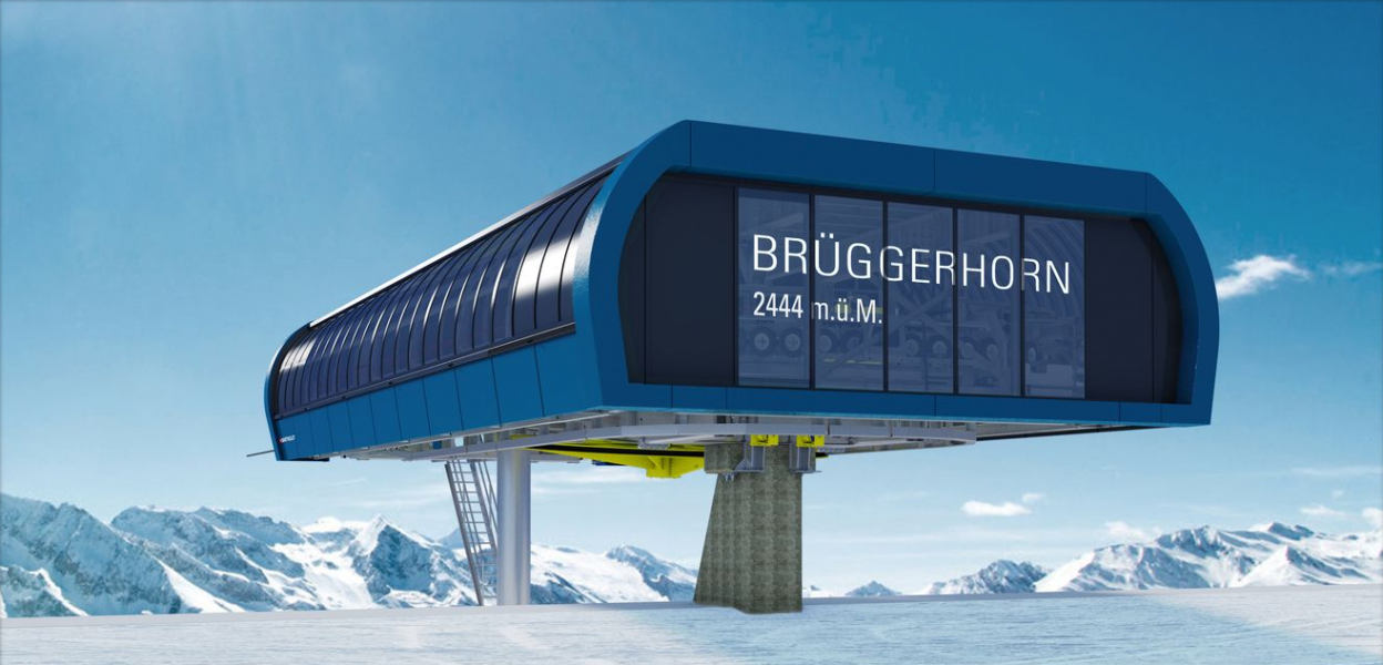 Visualisierung der neuen Bergstation am Brüggerhorn in Arosa