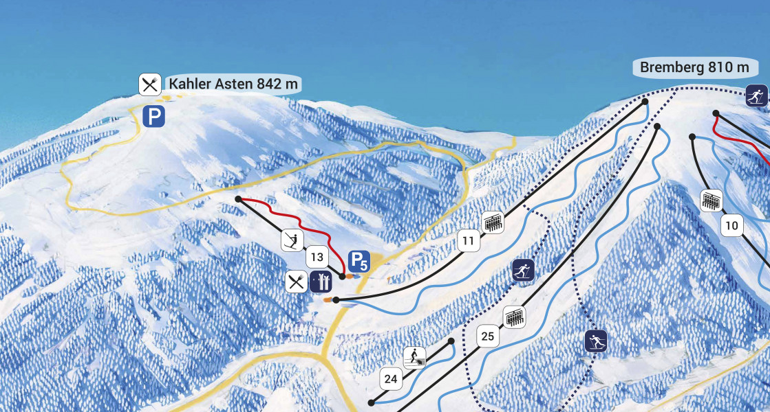 Mit der Skibrücke und dem neuen Sessellift ist nun auch der Nordhang am Kahlen Asten ans Skigebiet angeschlossen.