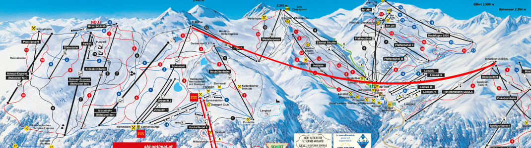 Die Schultz Gruppe plant zur Wintersaison 2019/2020 eine gigantische Peak-to-Peak-Seilbahn vom Riederer Wetterkreuz bis zum Onkeljoch.
