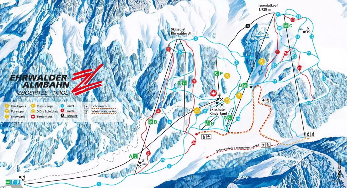Das familienfreundliche Skigebiet bietet viele blaue und rote Pisten.