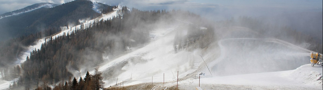 Die Schneekanonen in Bad Kleinkirchheim laufen auf Hochtouren.