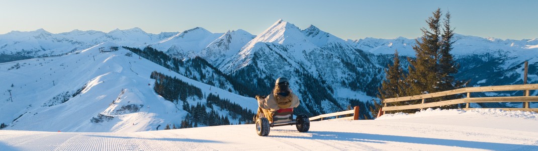 Winter Mountaincart in Dorfgastein: Adrenalin pur auf drei Rädern.