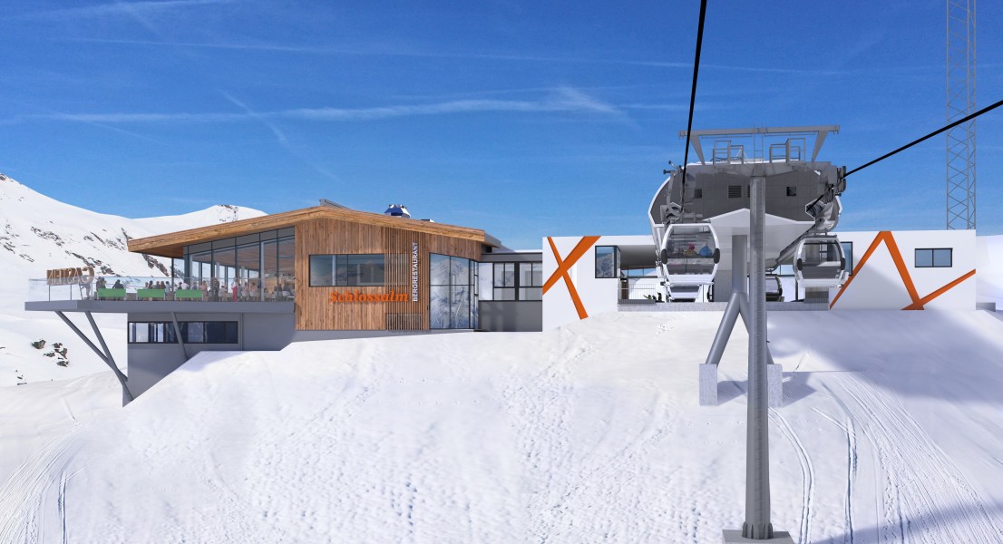 A striking feature of the "Kleine Scharte" is the cantilevered terrace offering an unobstructed view of the Gastein mountain landscape.