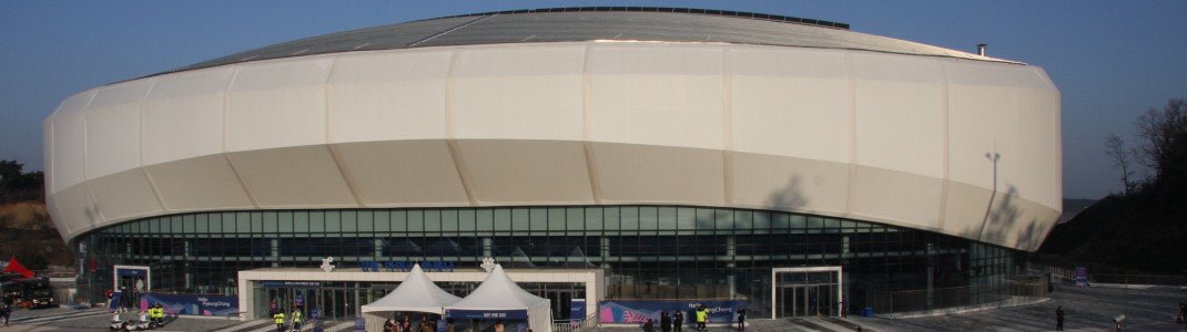 Das neue Ice Arena in Gangneung bietet Platz für 12000 Besucher. Dort finden die Wettkämpfe im Shorttrack und Eiskunstlauf statt.