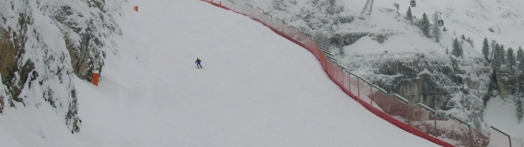 View onto the Boé gondola: thanks to the large capacities, waiting in line is a rarity.