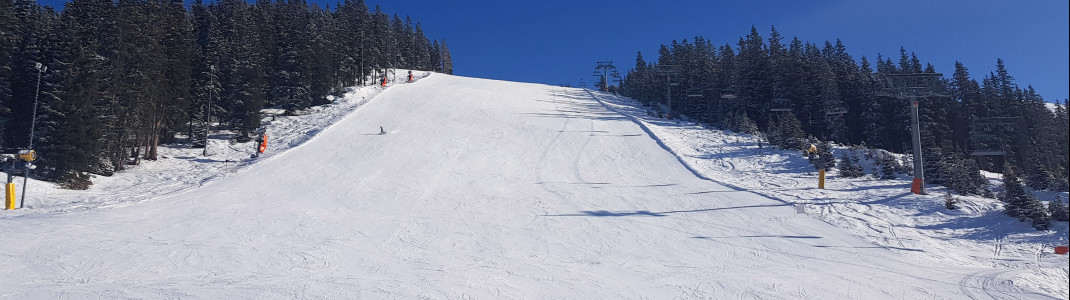One of two black pistes in the ski area See.