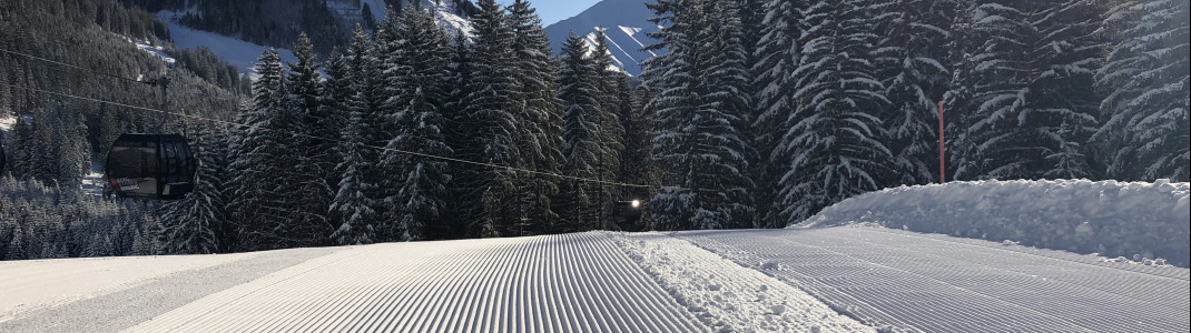 The slopes are perfectly groomed.