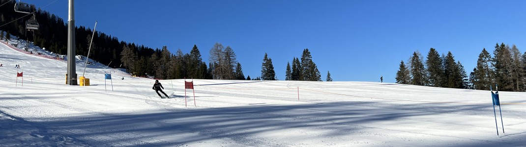 The somewhat older kids can measure their time in the slalom course.