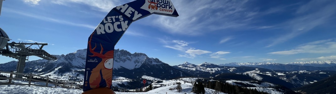 The snowpark starts at the top station of the Tschein chairlift.