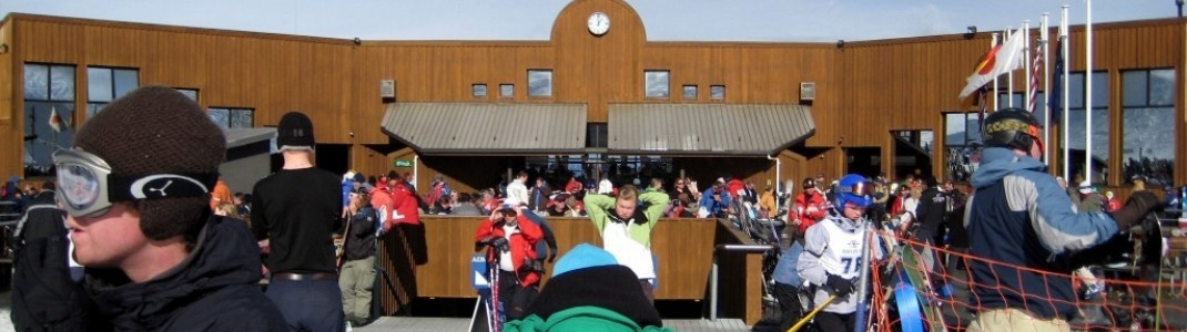 sundeck and restaurant at the base