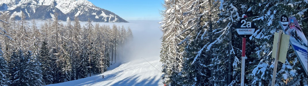 The Hannes Trinkl World Cup run leads down into the valley.