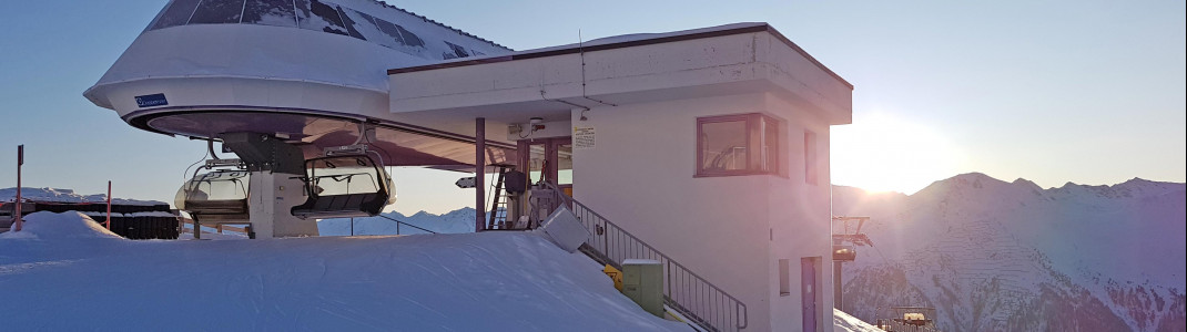 The highest point in the ski area: the top station of the Alblittkopfbahn