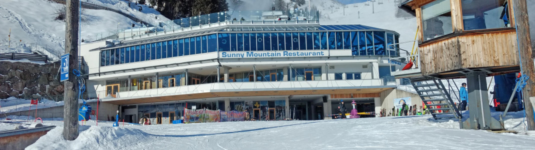 Parents have an optimal view of the practice area from the Sunny Mountain Restaurant.