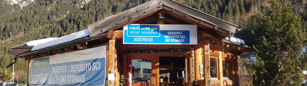 There is a ski depot with ski rental directly at the car park.