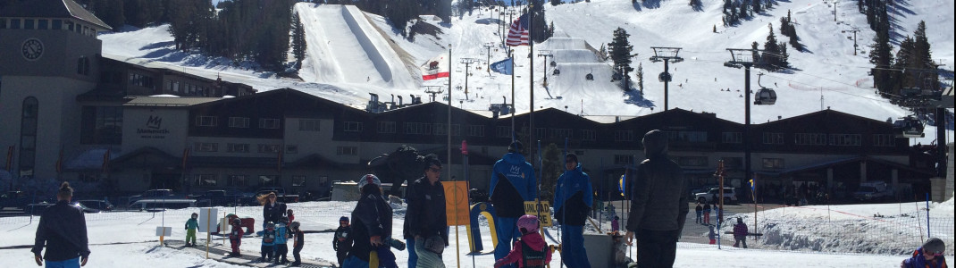 Typical for Mammoth: A perfect beginner area and a great snow park close to the base station.