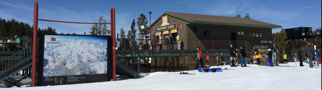 The sun deck at The Outpost at the base station of Chair 13.