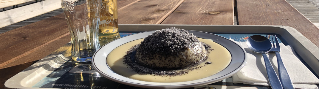 Germknödel in the panoramic restaurant Gadein.