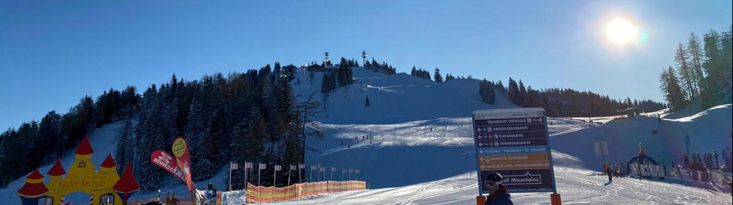 Children's ski school at the Obergass practice lift in Alpendorf