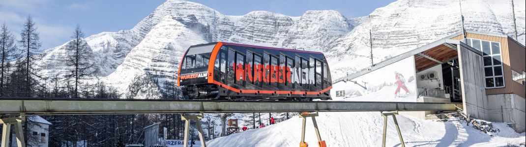 The funicular takes you up to the ski resort.