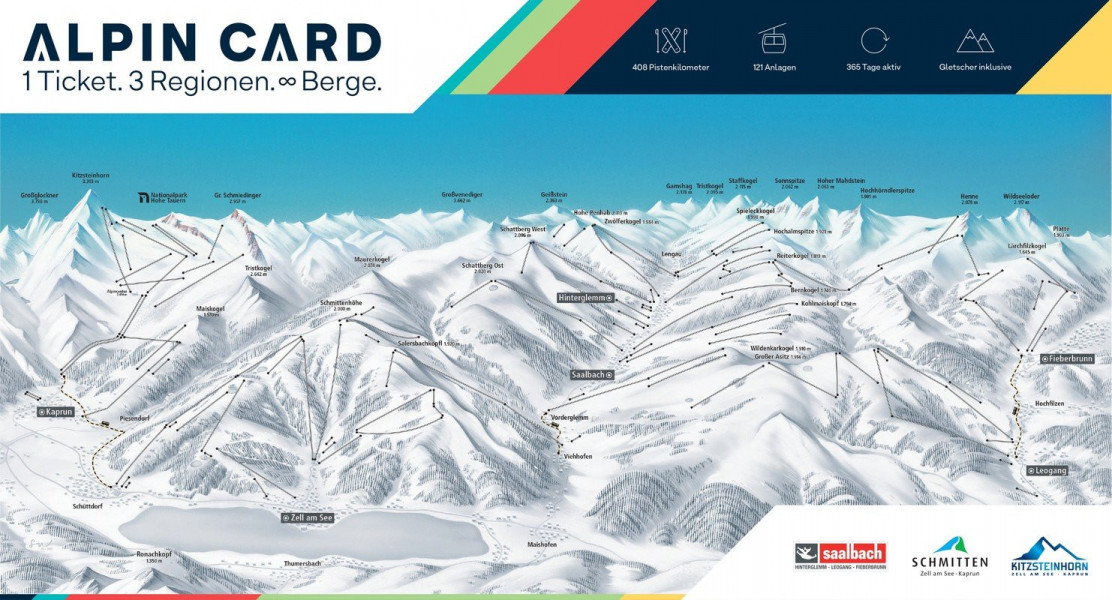 Mit der Alpin Card können mehr als 400 Pistenkilometer genutzt werden.