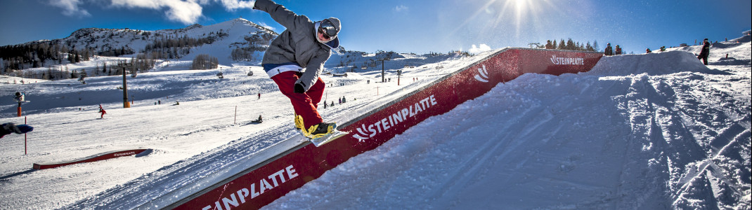 Der Snowpark auf der Steinplatte sorgt für Abwechslung.