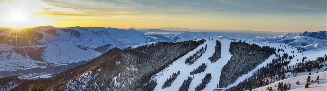 Das Skigebiet von Sun Valley liegt mitten in den Bergen in Idaho und ist aktuell noch tief verschneit.