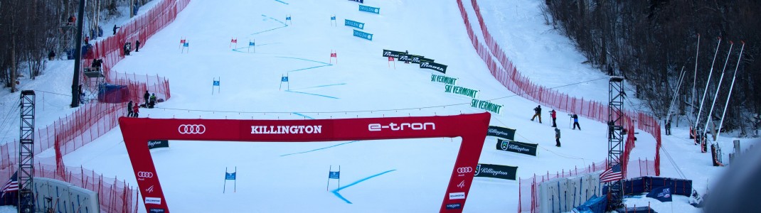 Riesenslalom und Slalom stehen für die Damen im Skigebiet Killington in Vermont auf dem Programm.