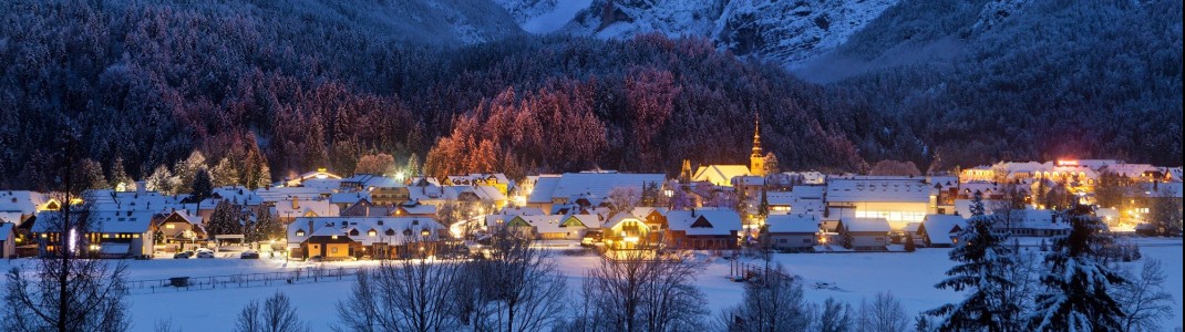 Der Skiort Kranjska Gora liegt nur wenige Fahrminuten von der österreichischen Grenze entfernt.